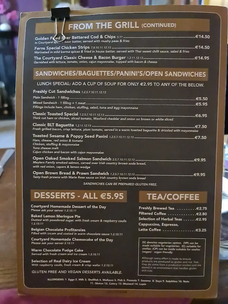 Menu_The Courtyard Bar & Restaurant_Ferns_imagen_4