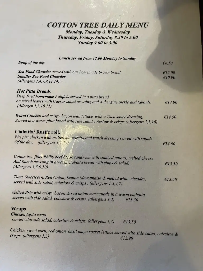 Menu_Cotton Tree Cafe_Enniscorthy_image_1
