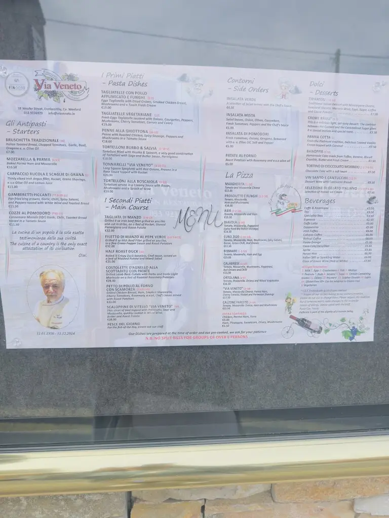 Menu_Via Veneto_Enniscorthy_image_1