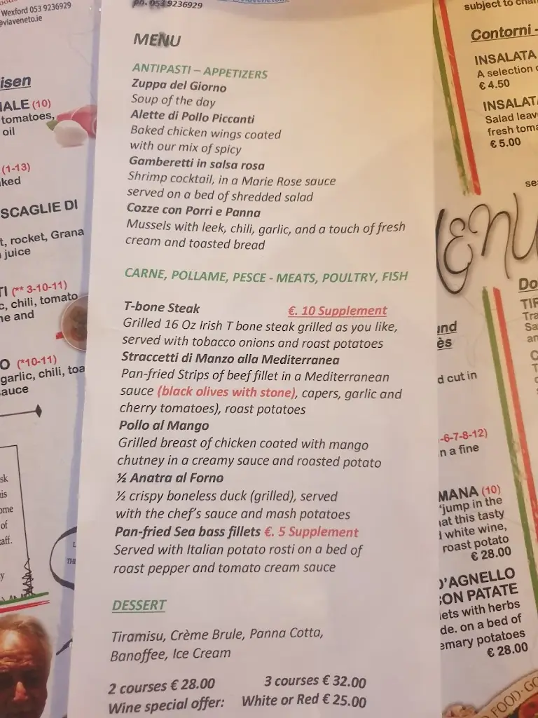 Menu_Via Veneto_Enniscorthy_image_3