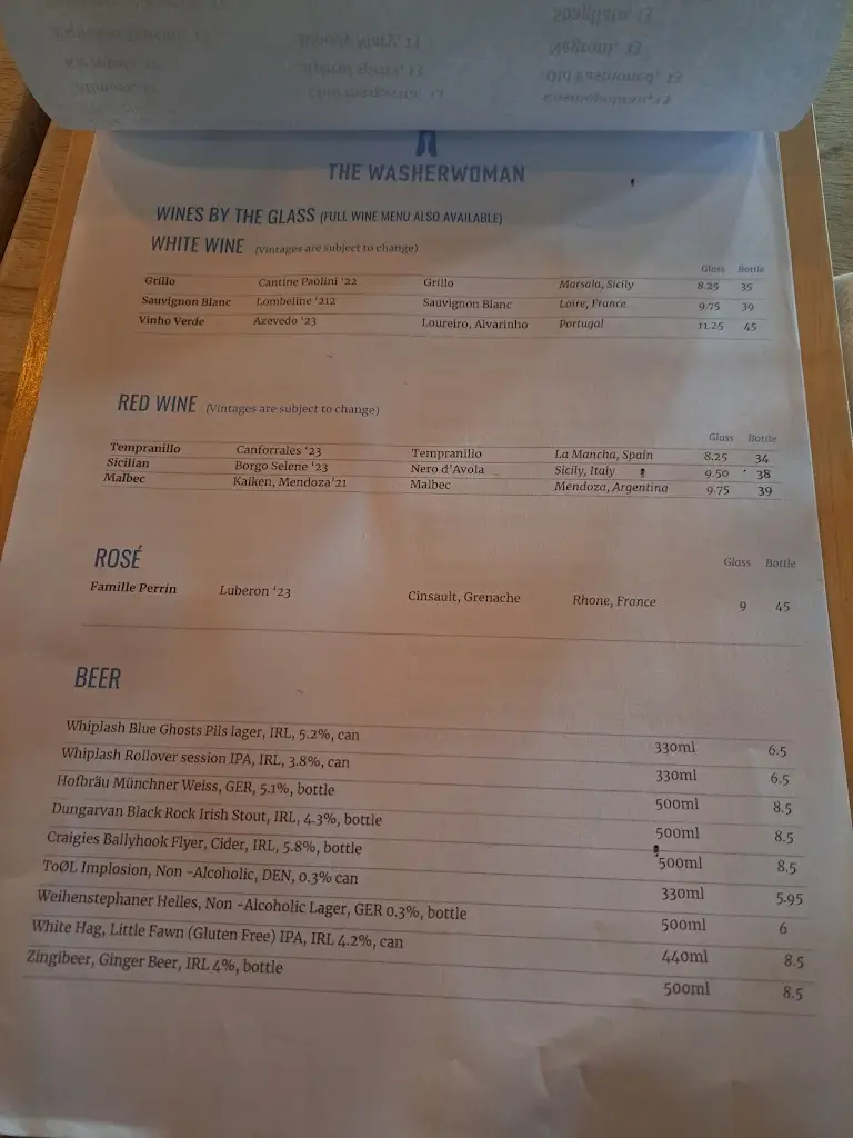 Menu_The Washerwoman_Glasnevin_image_2