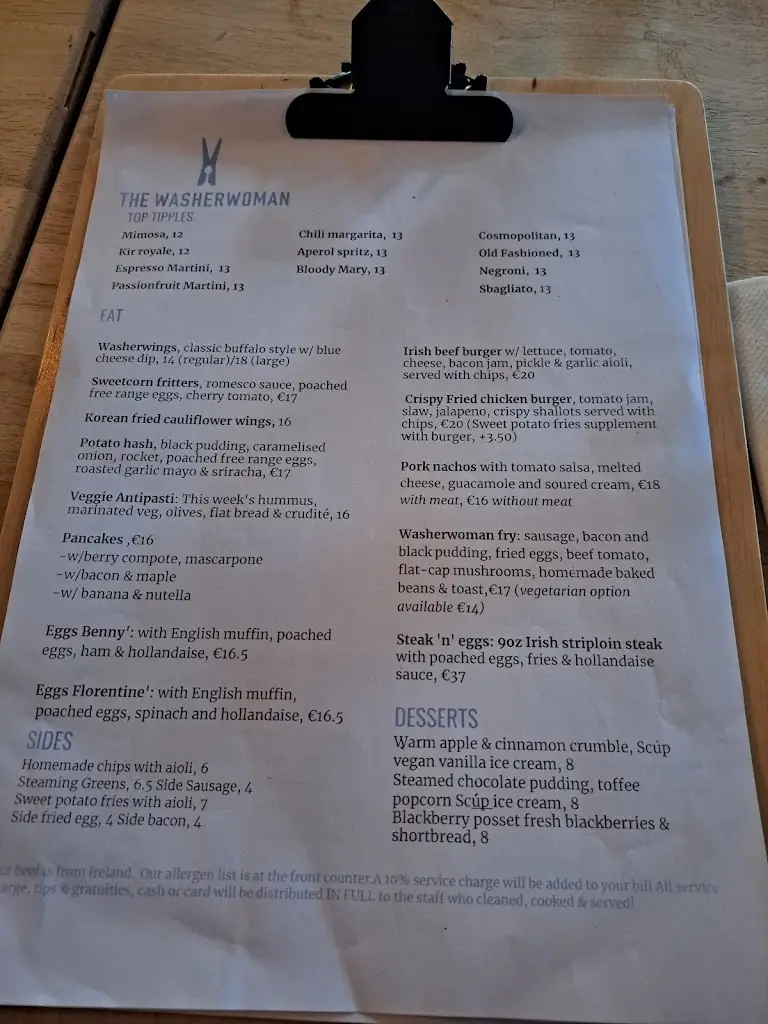 Menu_The Washerwoman_Glasnevin_image_3