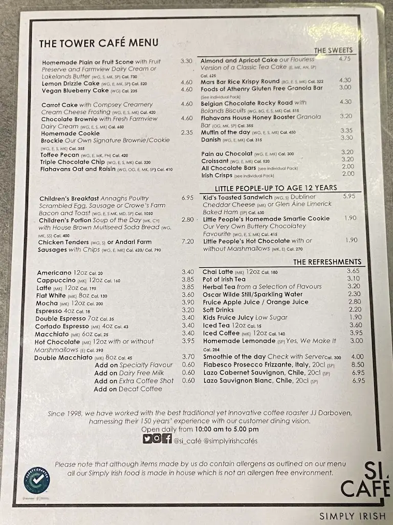 Menu_The Tower Cafe_Glasnevin_immagine_1