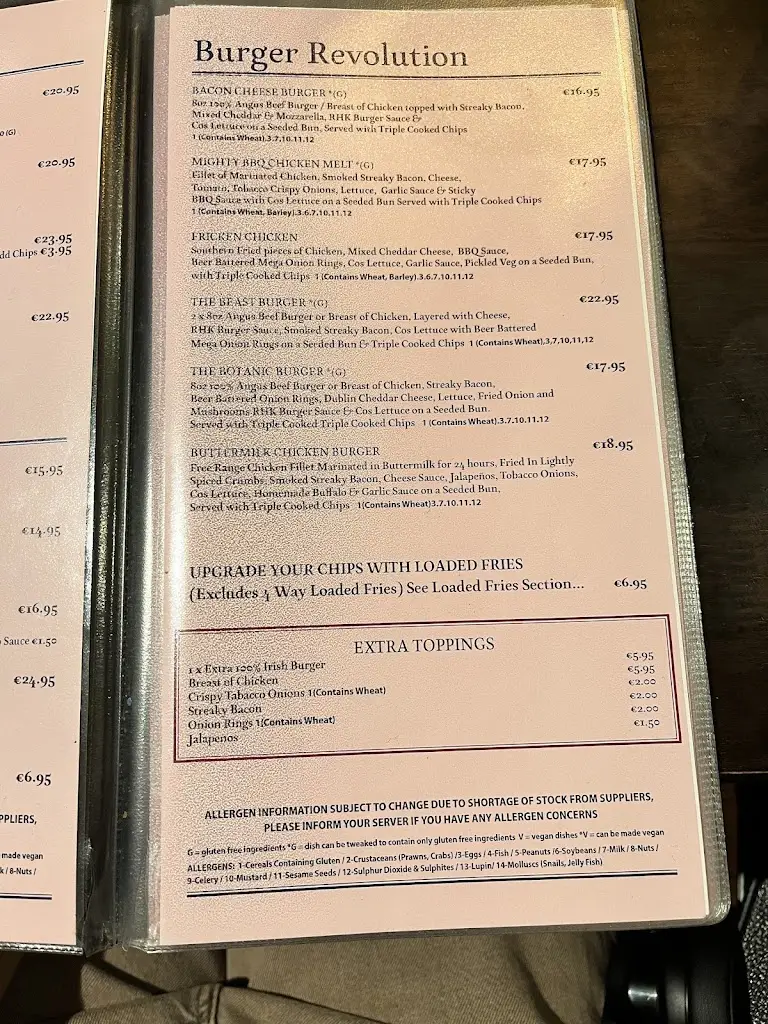 Menü_Botanic House Restaurant_Glasnevin_Bild_3