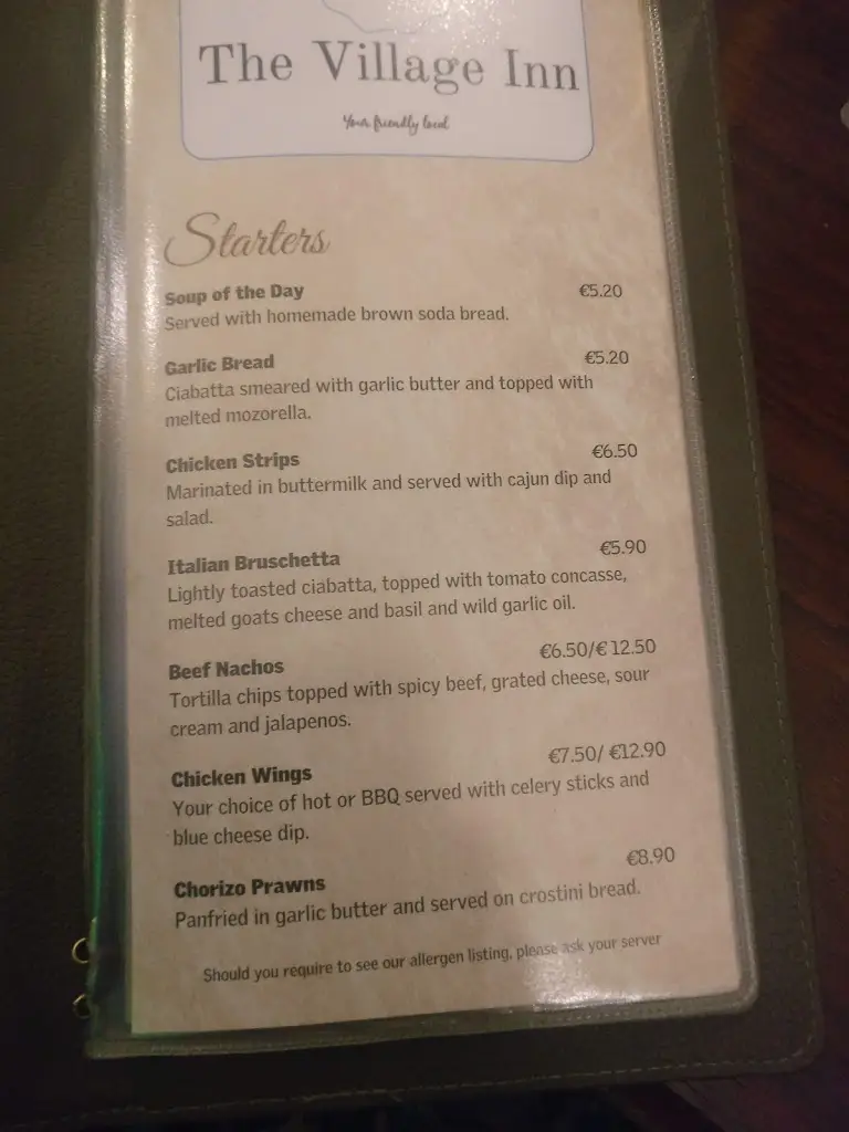 Menu_The Village Inn Finglas_Finglas_image_1