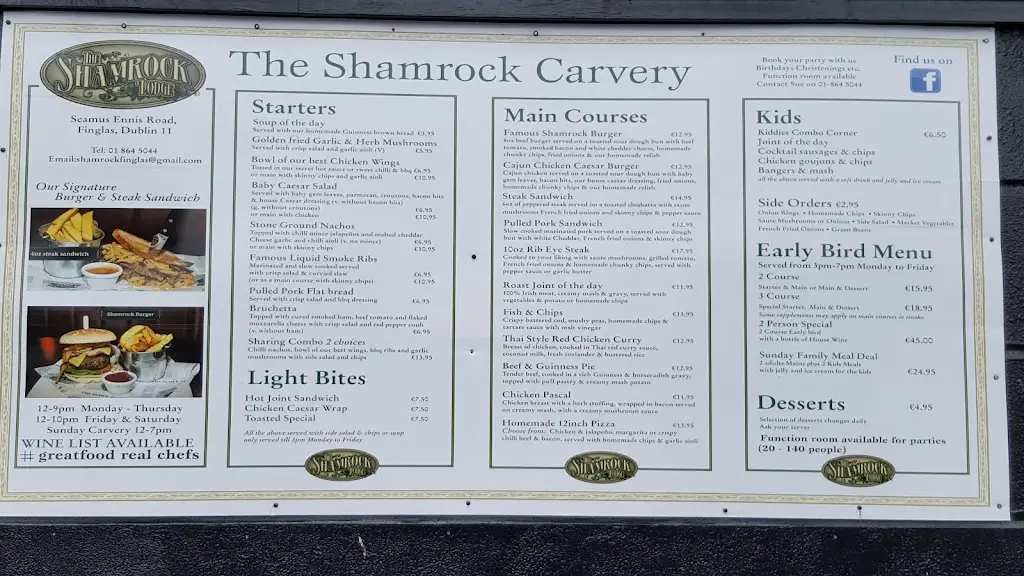 Menu_The Shamrock Lodge_Finglas_imagen_2