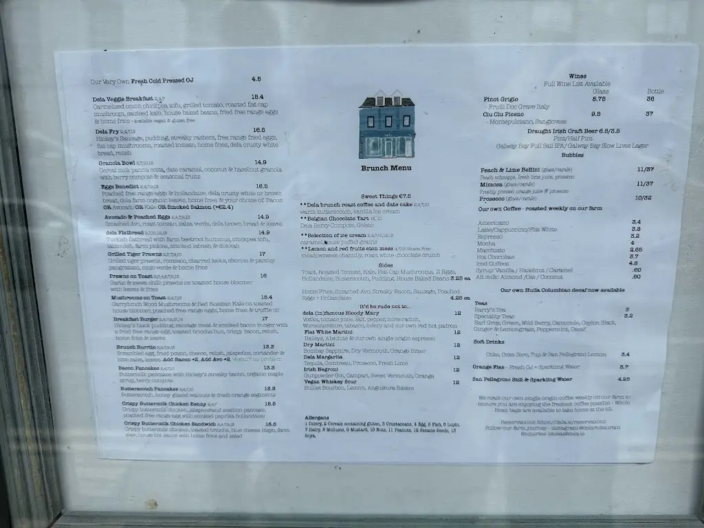 Menu_Dela Restaurant_County Galway_image_1