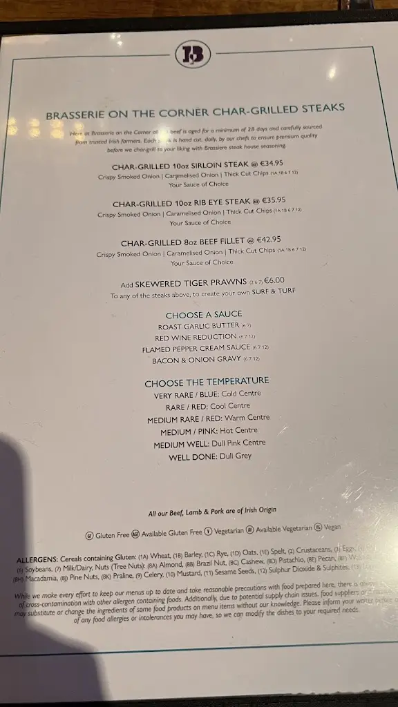 Menu_Brasserie On The Corner_County Galway_image_2