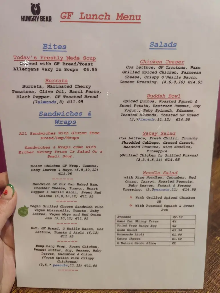 Menu_Hungry Bear Cafe/ Restaurant_Gorey_image_2