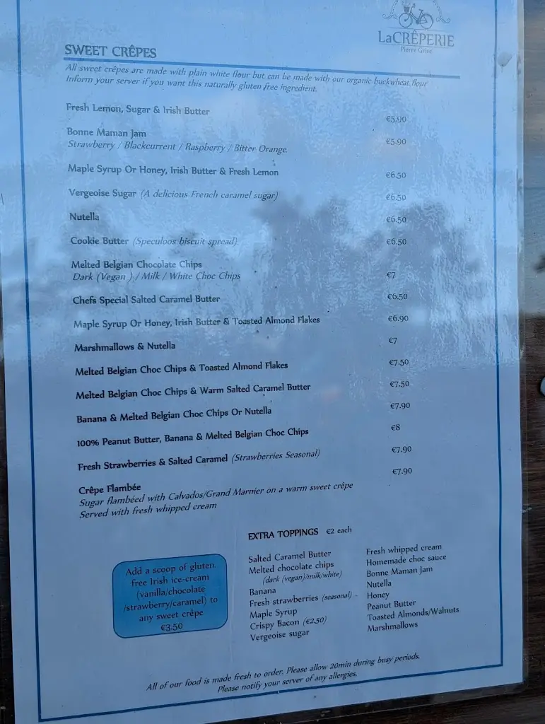 Menu_La Crêperie Pierre Grise GREYSTONES_Greystones_image_1