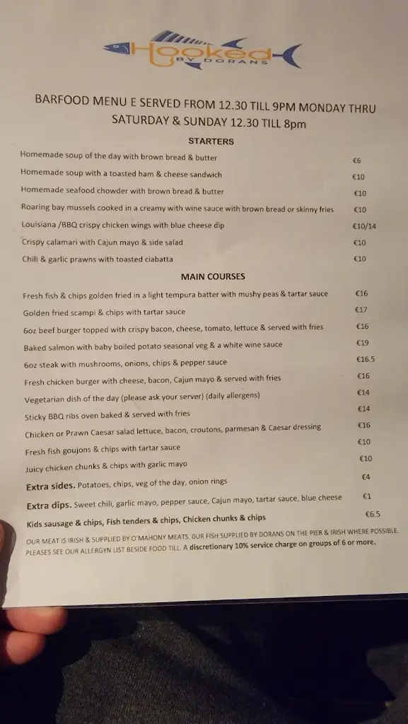 Menu_The Beachcomber_Killester_image_3