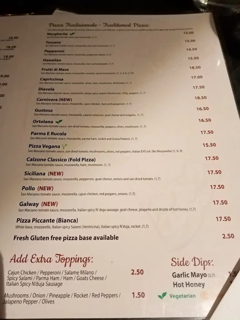 Menu_Osteria da Simone_County Galway_image_3