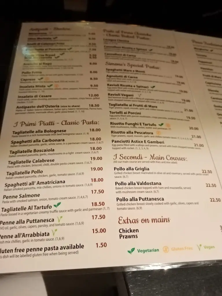 Menu_Osteria da Simone_County Galway_image_4