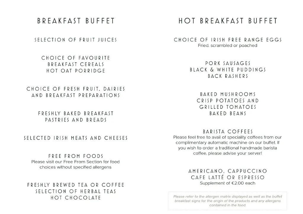 Menu_54° Restaurant_Dundalk_image_2