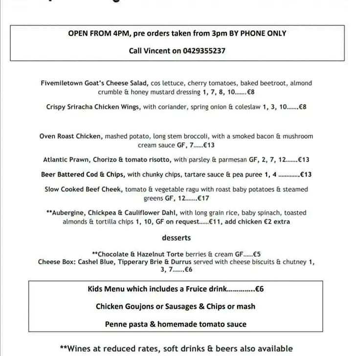 Menu_The Spotted Dog_Dundalk_image_1