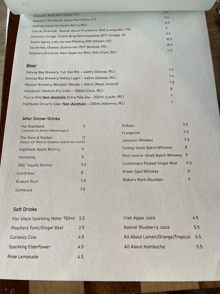 Menu_Kai Restaurant_County Galway_image_4