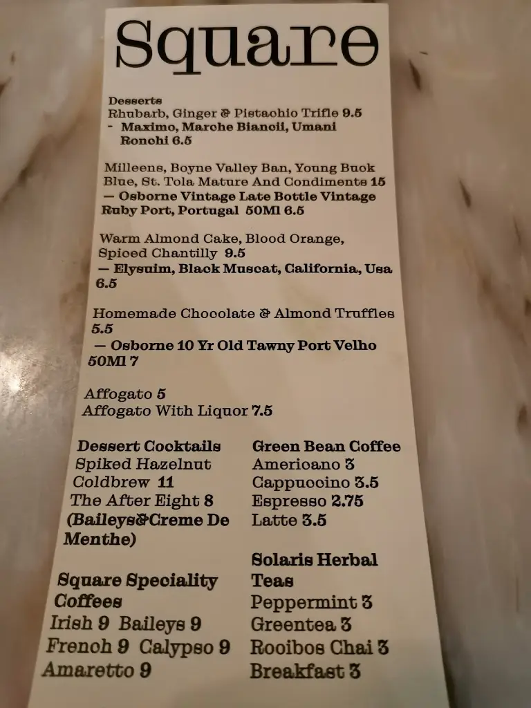 Menu_Square Restaurant_Dundalk_immagine_4