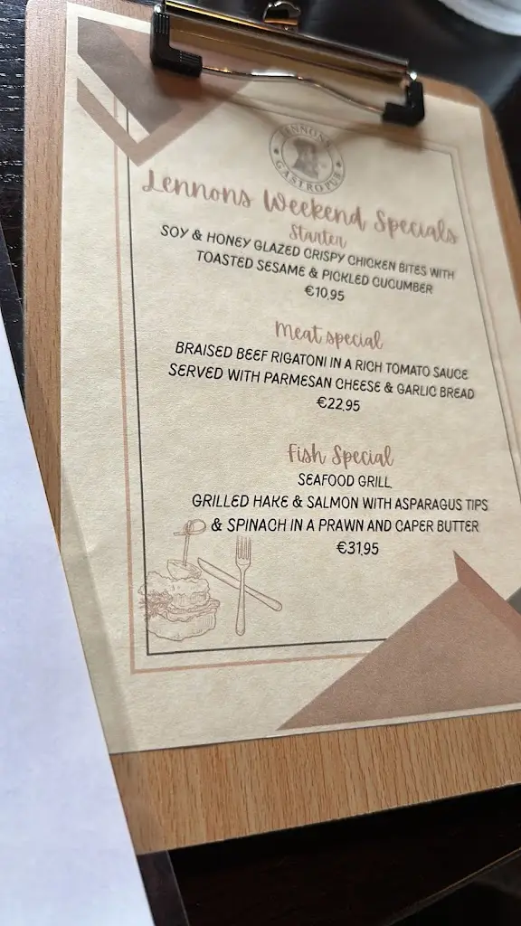 Menu_Lennon's Gastro Pub_Dundalk_image_2