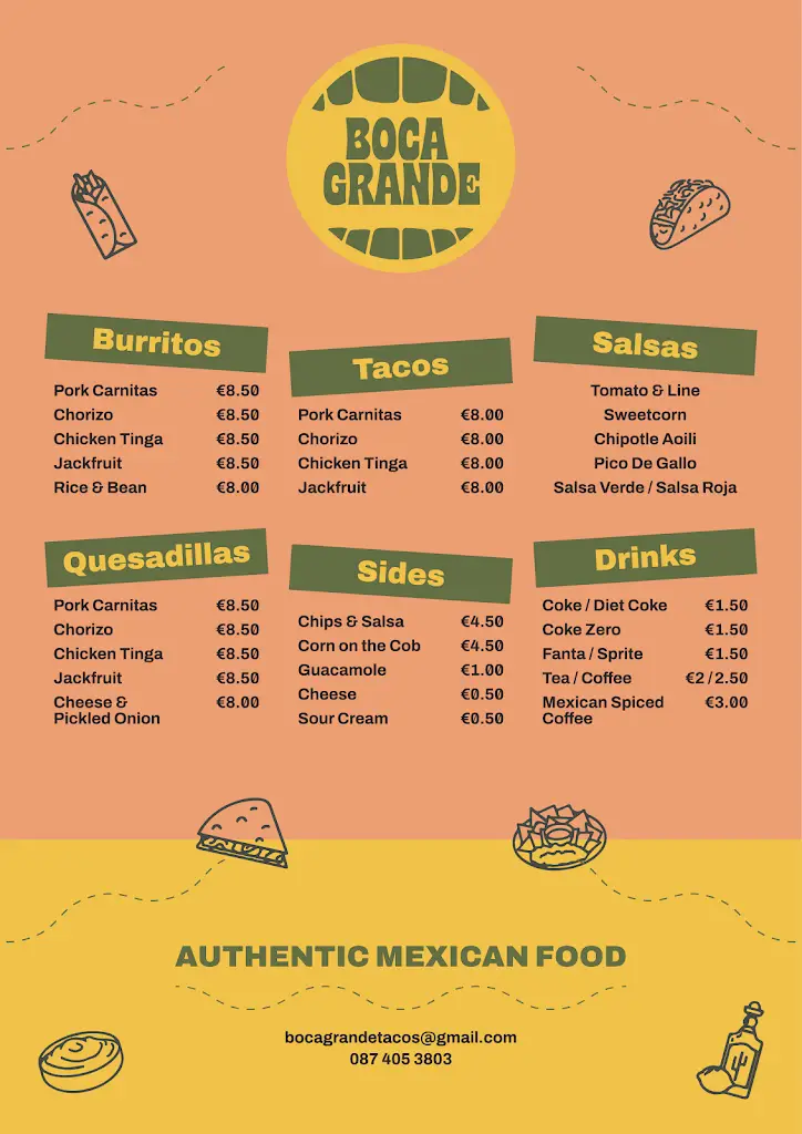 Menu_Boca Grande Foods Ltd_Dundalk_image_1