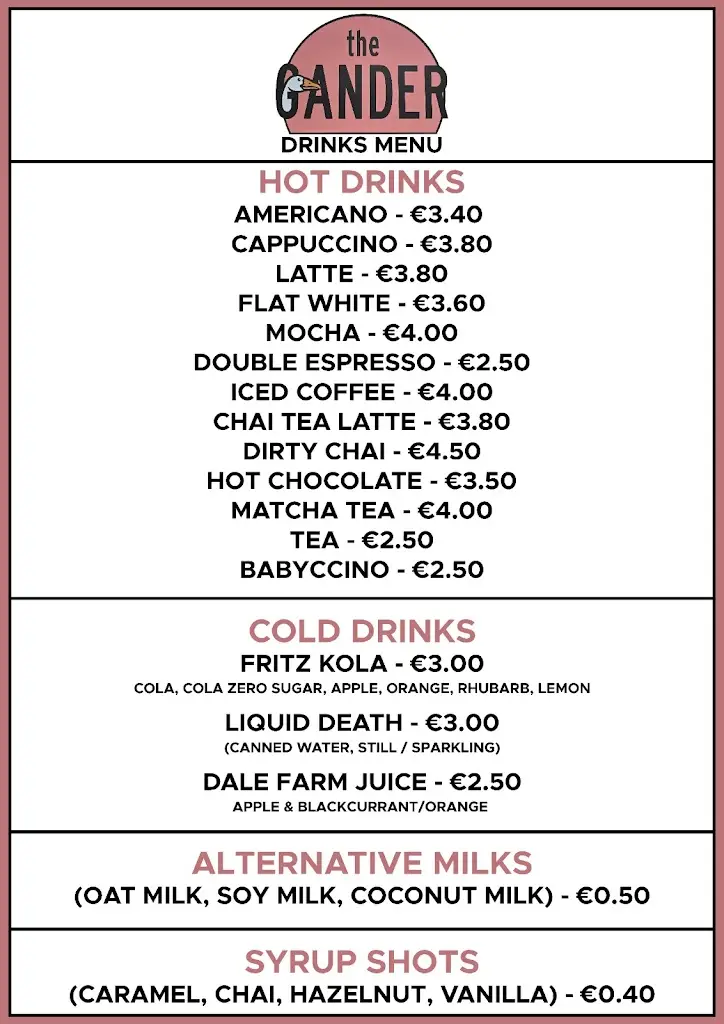 Menu_The Gander_Kilcoole_image_2