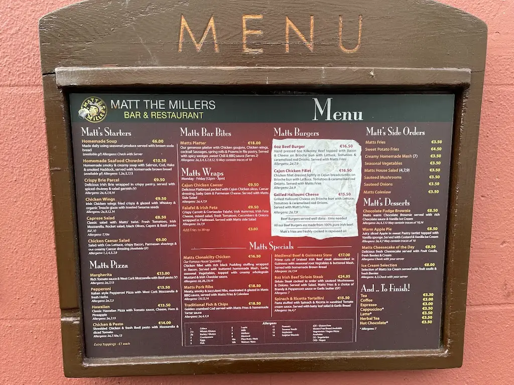 Menu_Matt The Millers Bar & Restaurant_Kilkenny_image_2