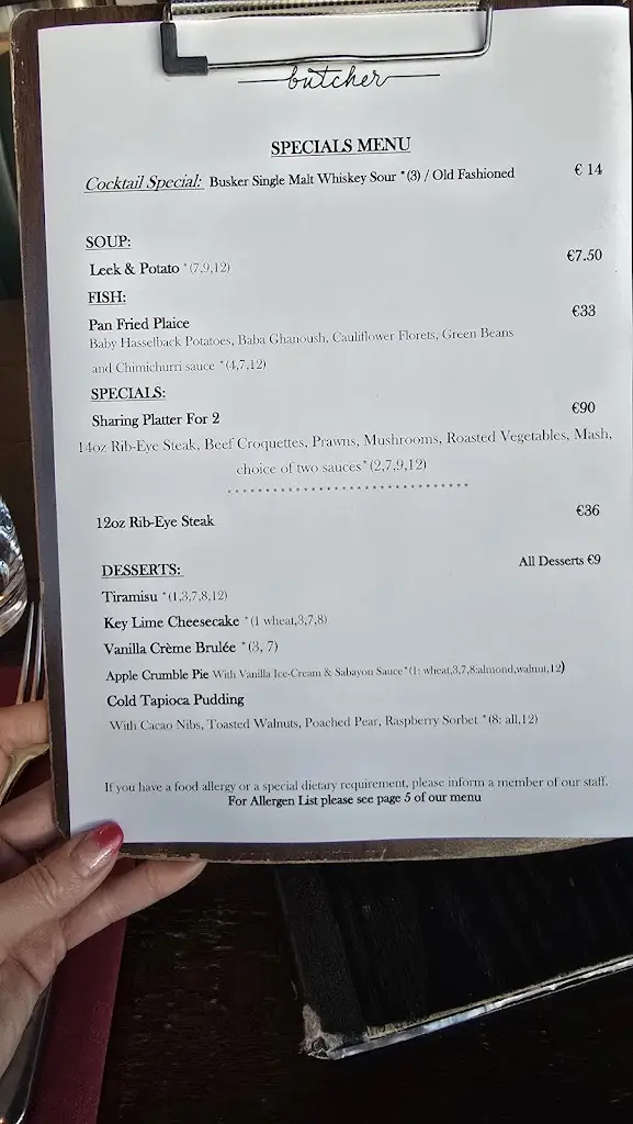 Menu_Butcher Restaurant_Kilkenny_image_2