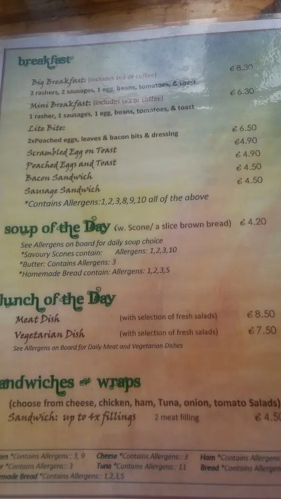 Menu_An Tearmann_Kilcullen_image_2