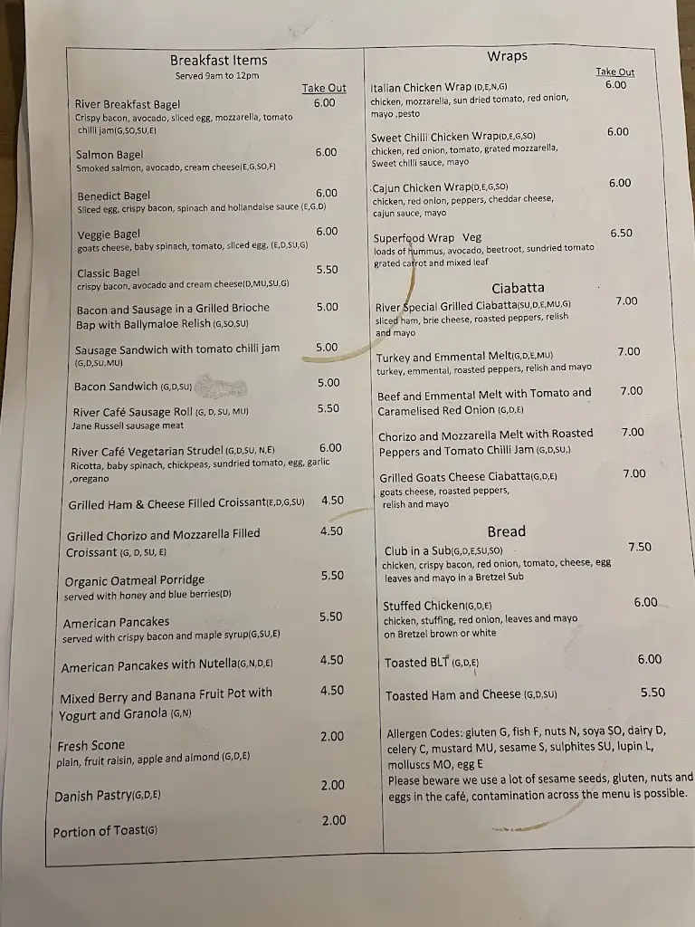 Menu_The River Cafe_Kilcullen_image_1