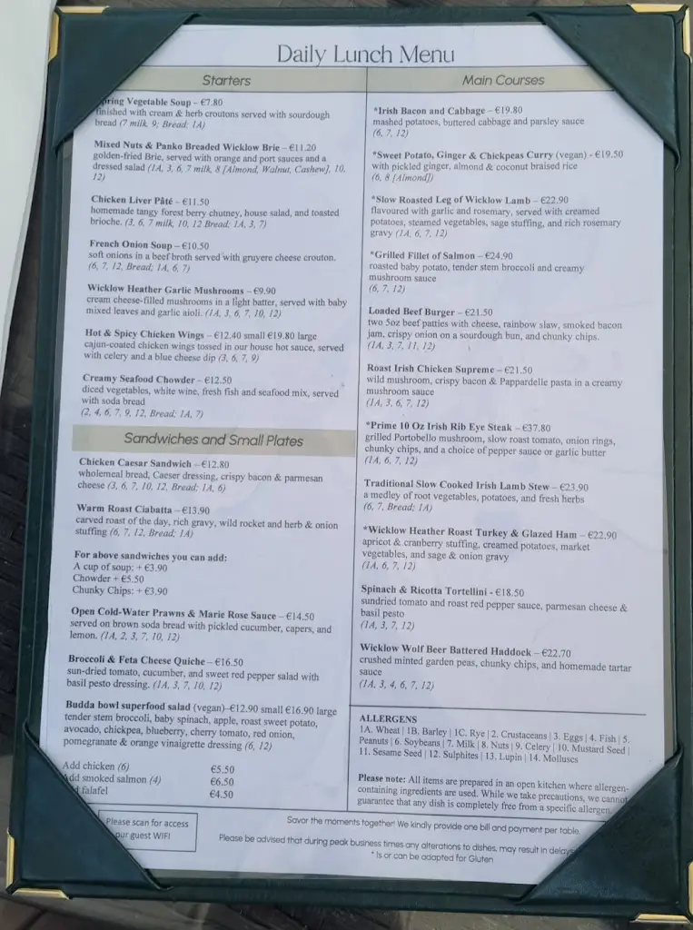 Menu_Wicklow Heather Restaurant | Glendalough_Kilmacanoge_image_4