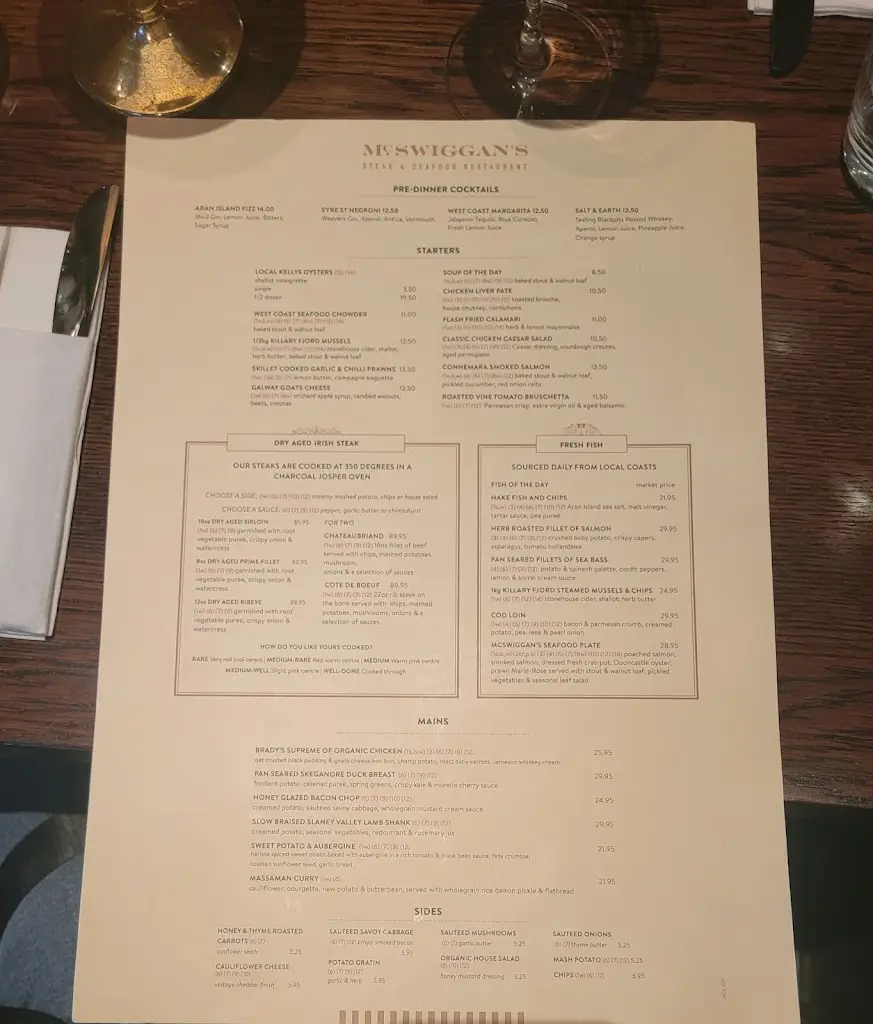 Menü_McSwiggans_County Galway_Bild_2