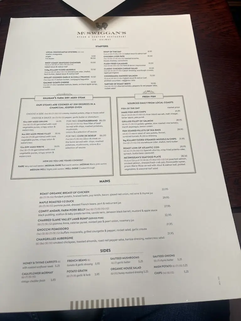 Menü_McSwiggans_County Galway_Bild_3