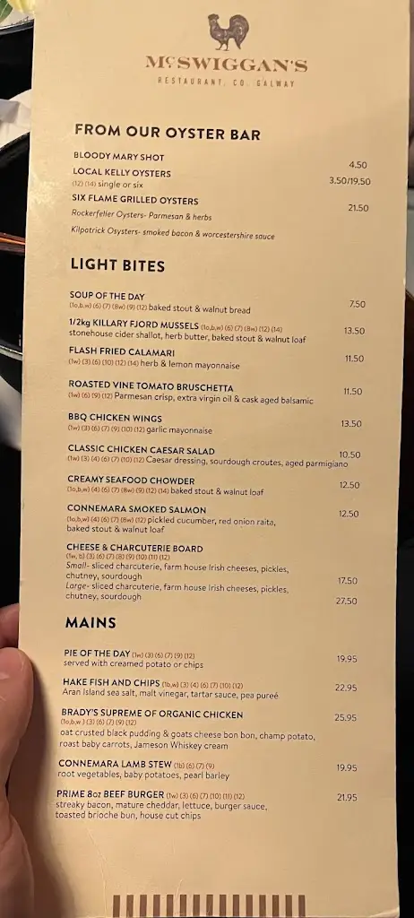 Menü_McSwiggans_County Galway_Bild_4