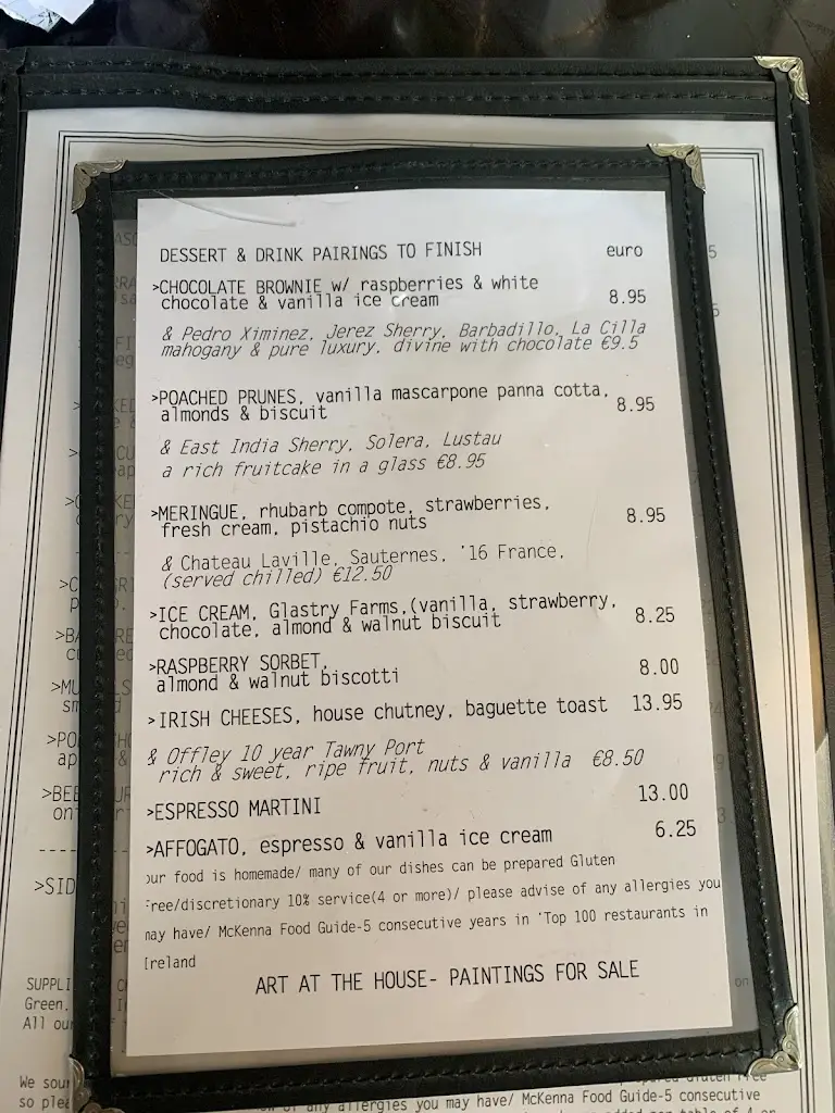 Menü_The House Restaurant_Howth_Bild_2