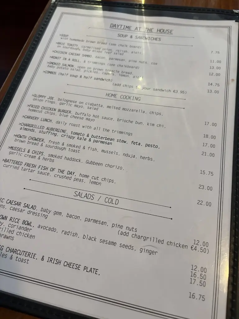 Menü_The House Restaurant_Howth_Bild_4