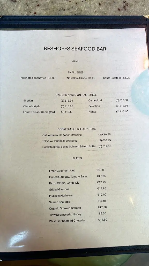 Menu_Beshoffs The Market & Beshoffs Sea Grill_Howth_image_2