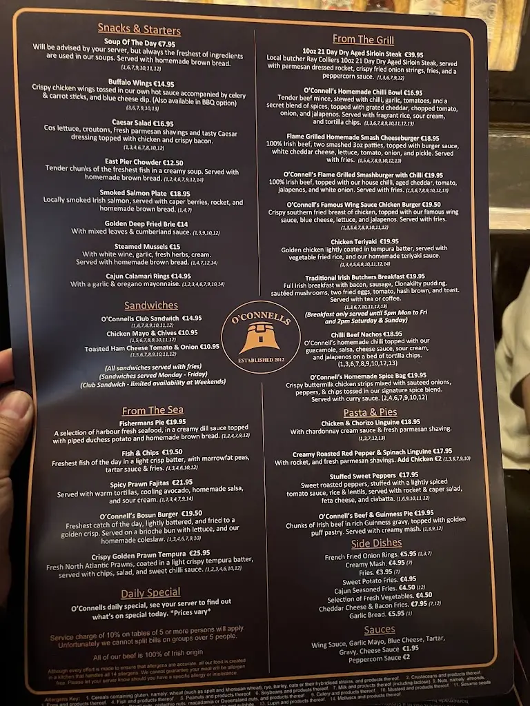 Menu_O'Connells Pub & Restaurant_Howth_image_2