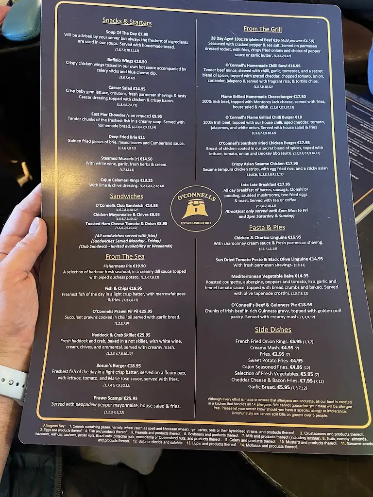 Menu_O'Connells Pub & Restaurant_Howth_image_3