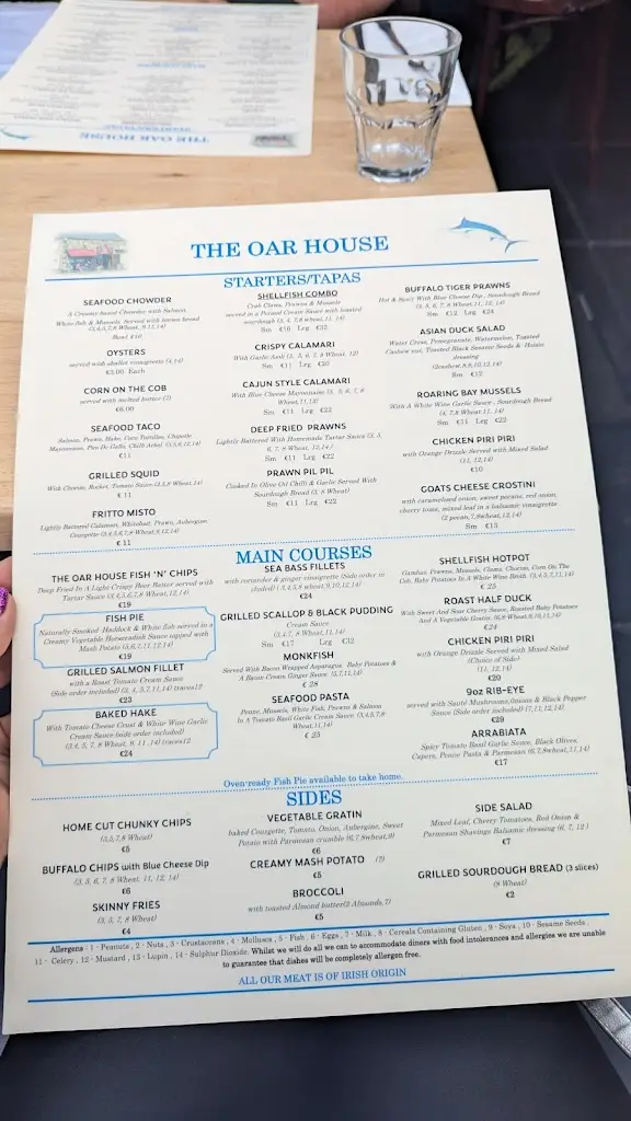 Menu_The Oar House_Howth_image_4