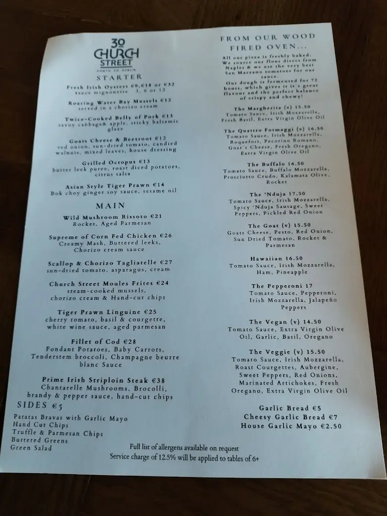 Menü_30 Church Street Howth_Howth_Bild_2