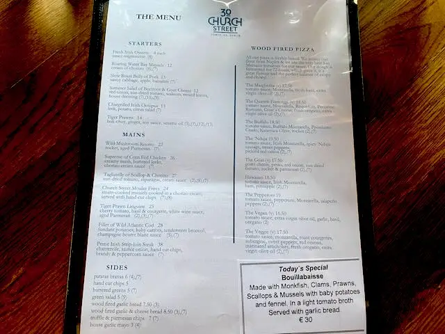 Menü_30 Church Street Howth_Howth_Bild_4