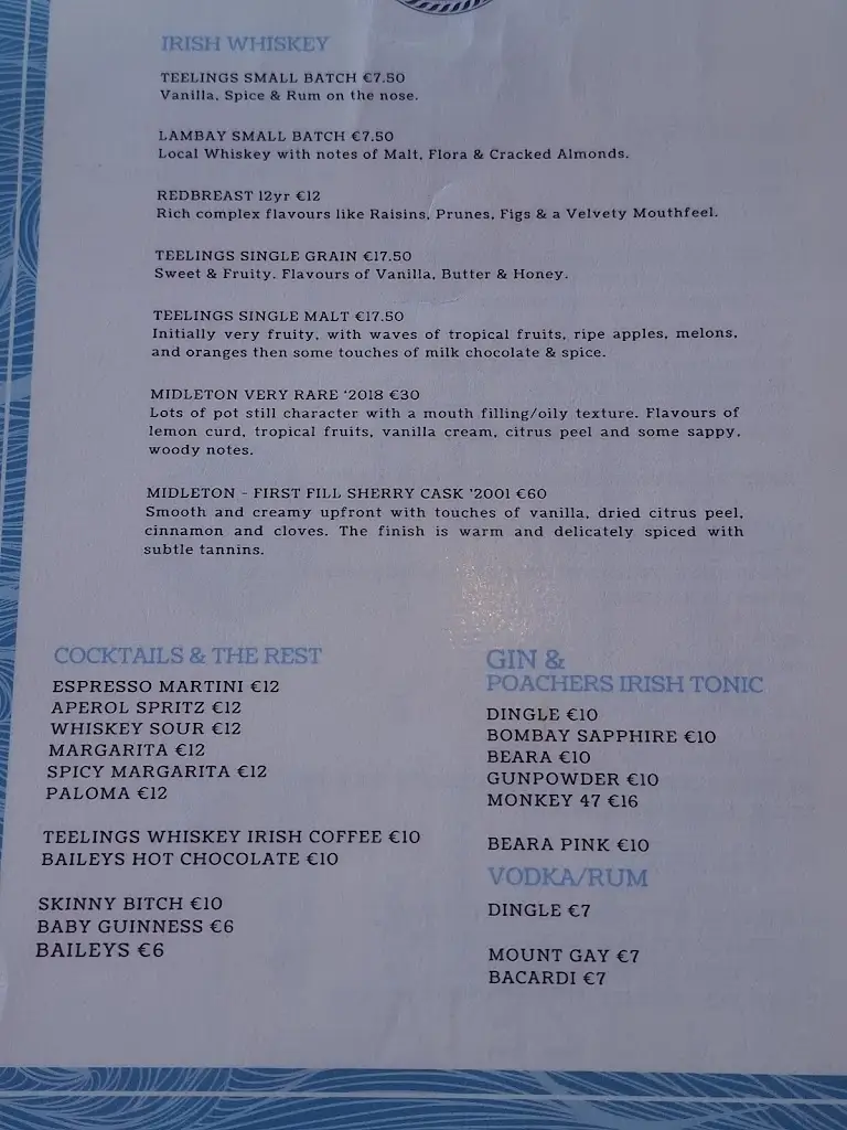 Menu_King Sitric Seafood Bar & Accommodation_Howth_image_1