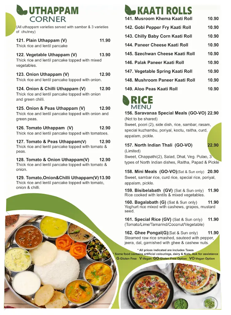 Menu_Saravanaa Bhavan_Jobstown_image_2