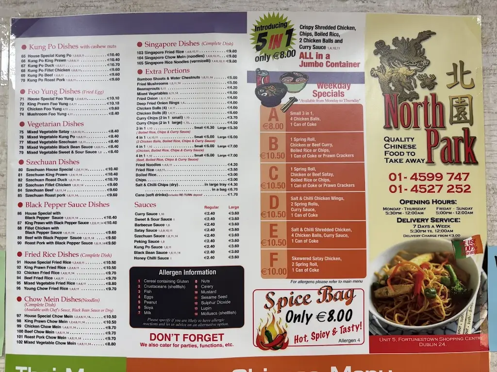Menu_North Park_Jobstown_image_1