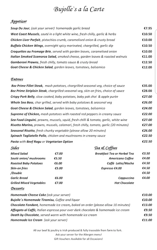 Menu_Bujolle Bistro_Kilcock_imagen_2