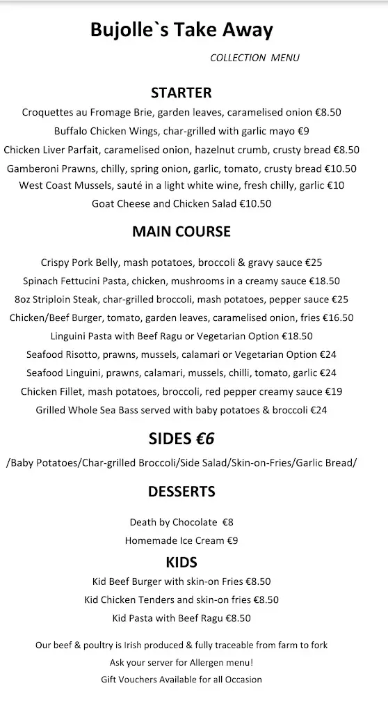 Menu_Bujolle Bistro_Kilcock_imagen_4