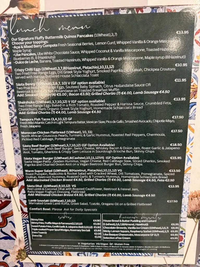 Menu_Sásta By The River Maynooth_Kilcock_image_2