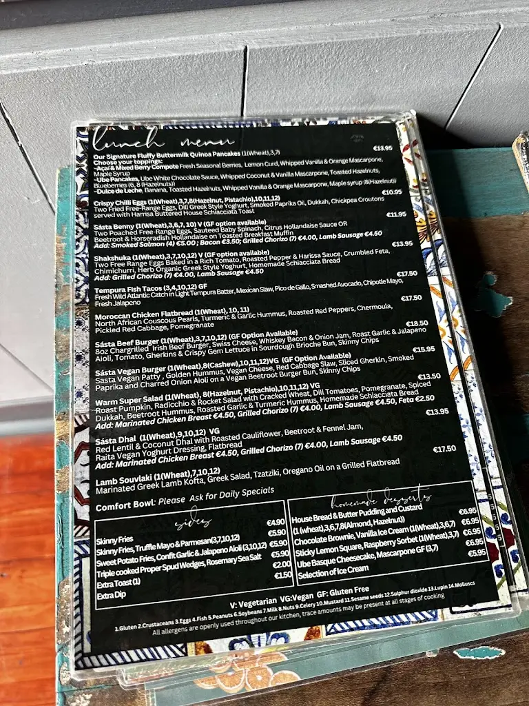 Menu_Sásta By The River Maynooth_Kilcock_image_3