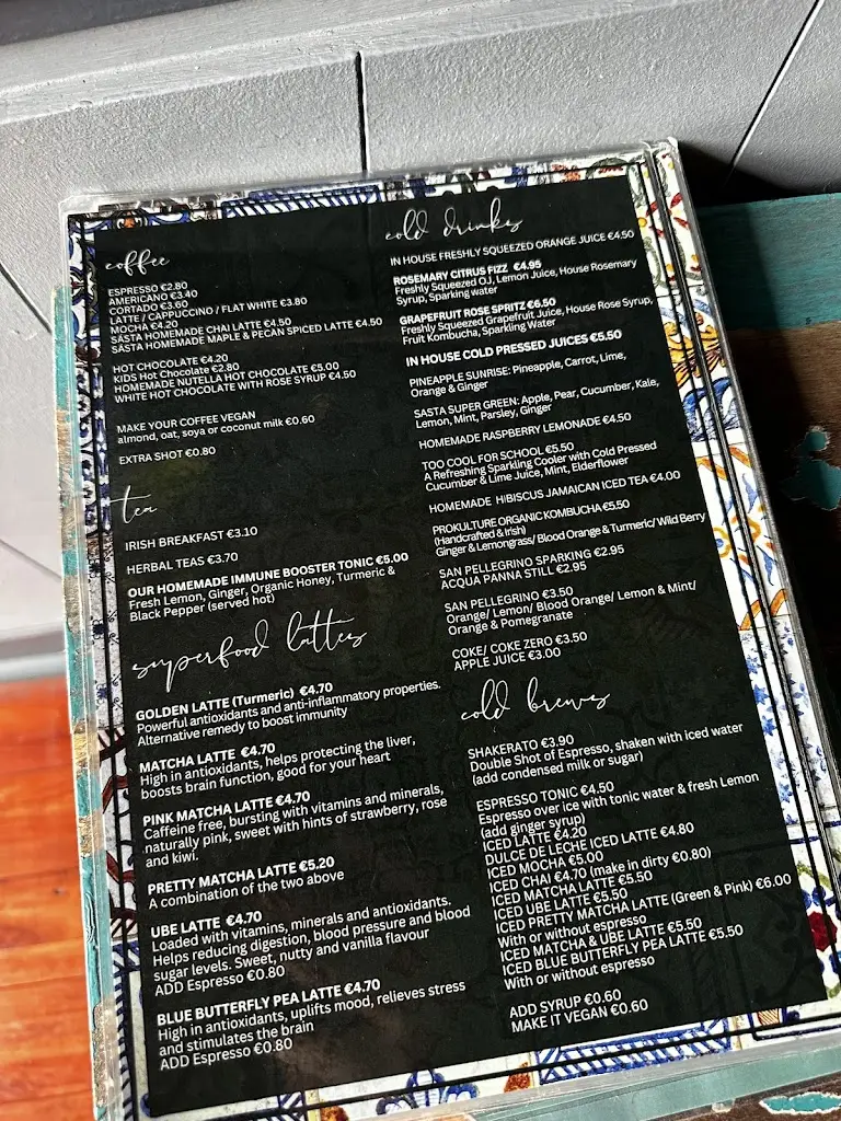 Menu_Sásta By The River Maynooth_Kilcock_image_4