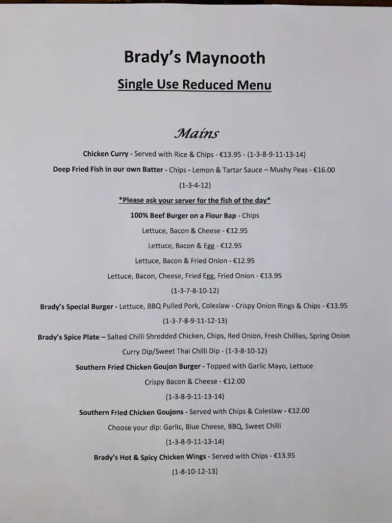 Menu_Brady's Clockhouse_Kilcock_image_1