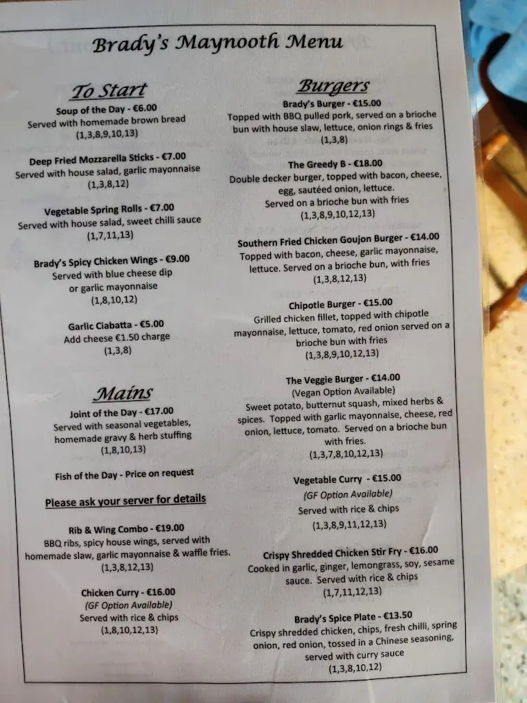 Menu_Brady's Clockhouse_Kilcock_image_2